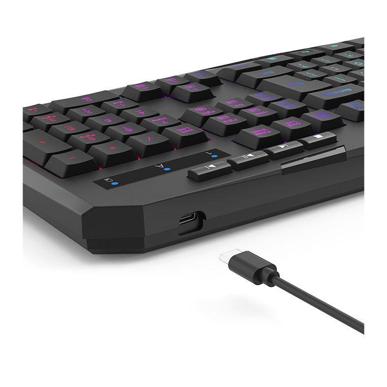 Teclado Gamer Redragon Harpe, RGB, Wireless, Preto, K503-KS