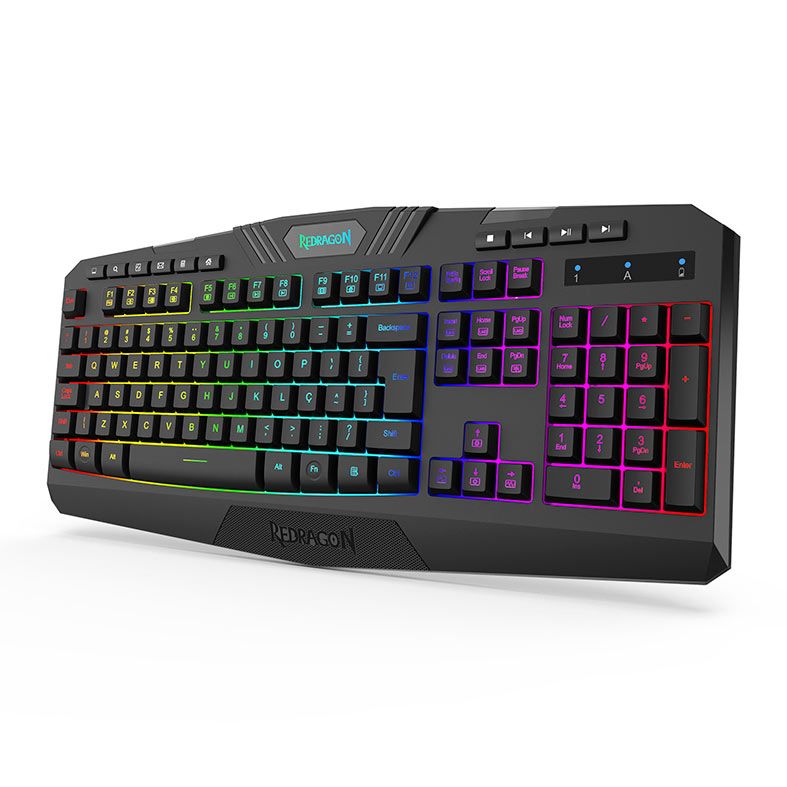 Teclado Gamer Redragon Harpe, RGB, Wireless, Preto, K503-KS
