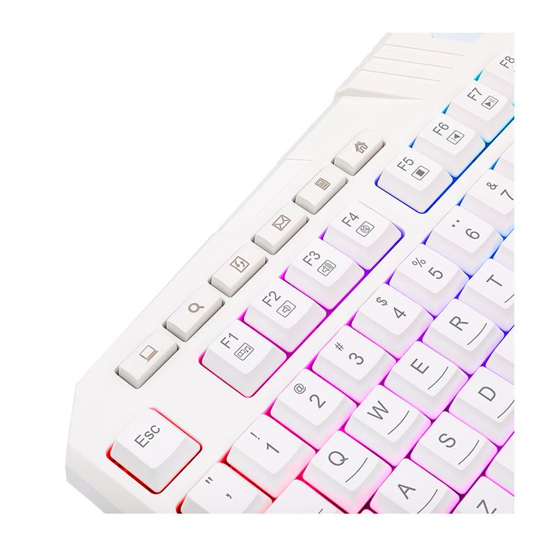 Teclado Gamer Redragon Harpe2 RGB, ABNT2, Branco, K503W-RGB-V2