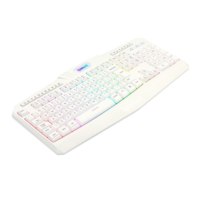 Teclado Gamer Redragon Harpe2 RGB, ABNT2, Branco, K503W-RGB-V2