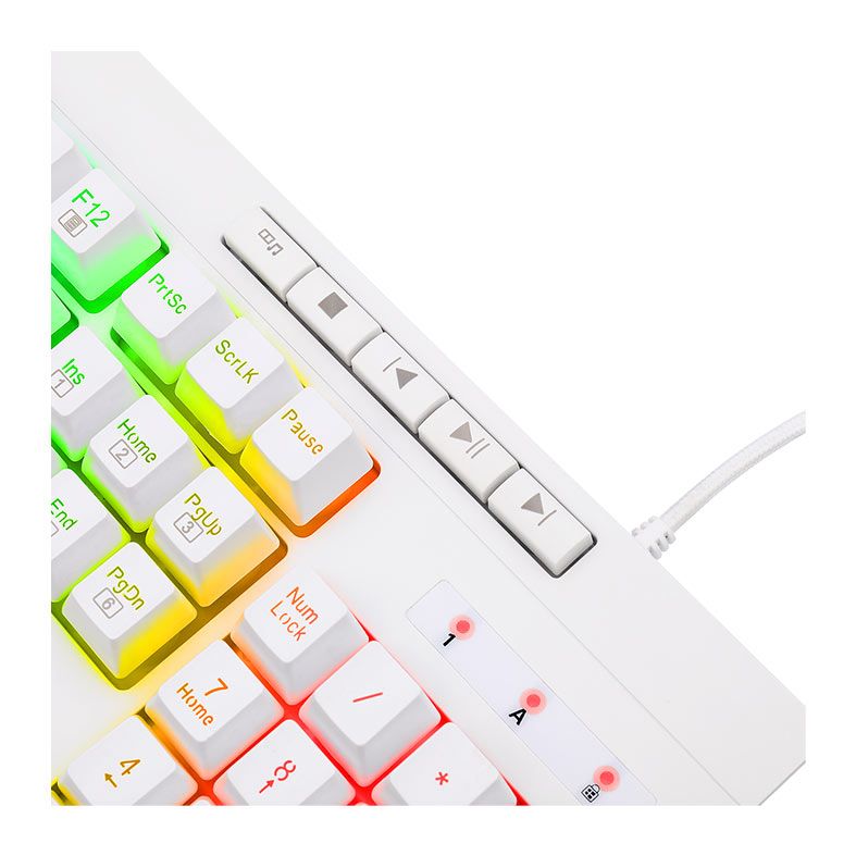 Teclado Gamer Redragon Shiva Lunar White, RGB, ABNT2, Branco, K512W-RGB
