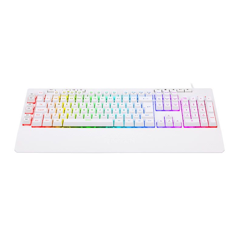 Teclado Gamer Redragon Shiva Lunar White, RGB, ABNT2, Branco, K512W-RGB
