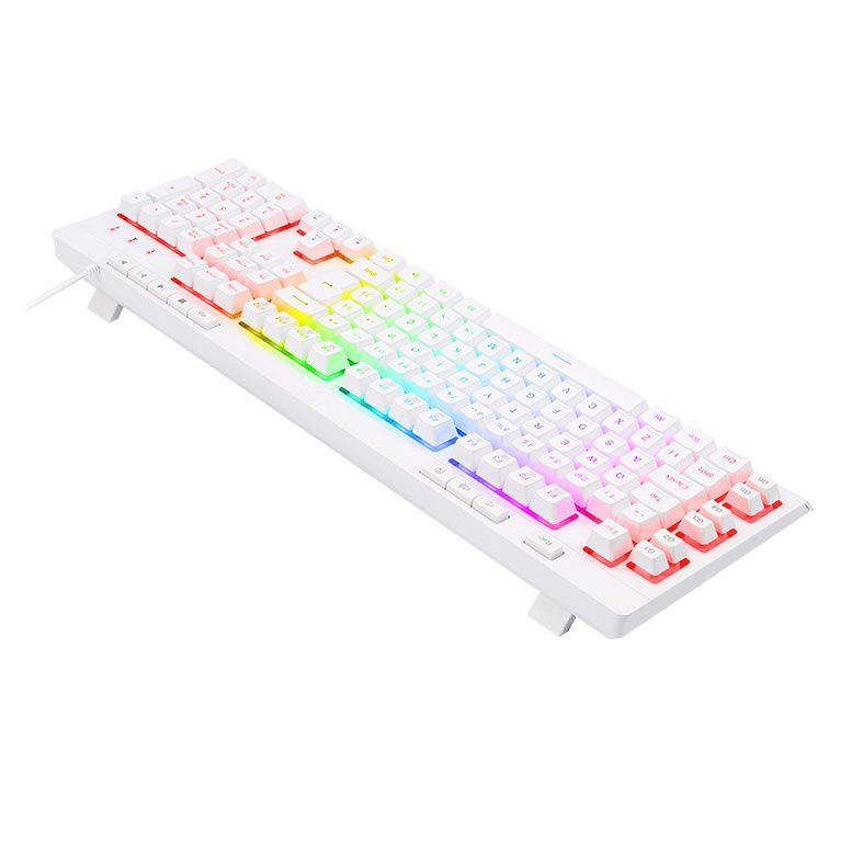 Teclado Gamer Redragon Shiva Lunar White, RGB, ABNT2, Branco, K512W-RGB