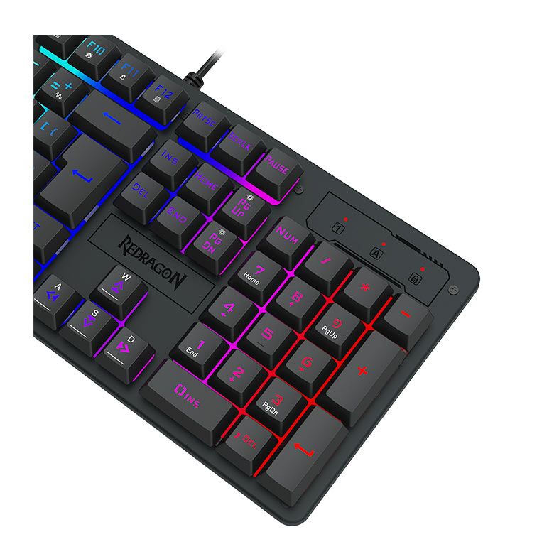 Teclado Gamer Redragon Netherbane, Rainbow, Preto, K521-R-PT