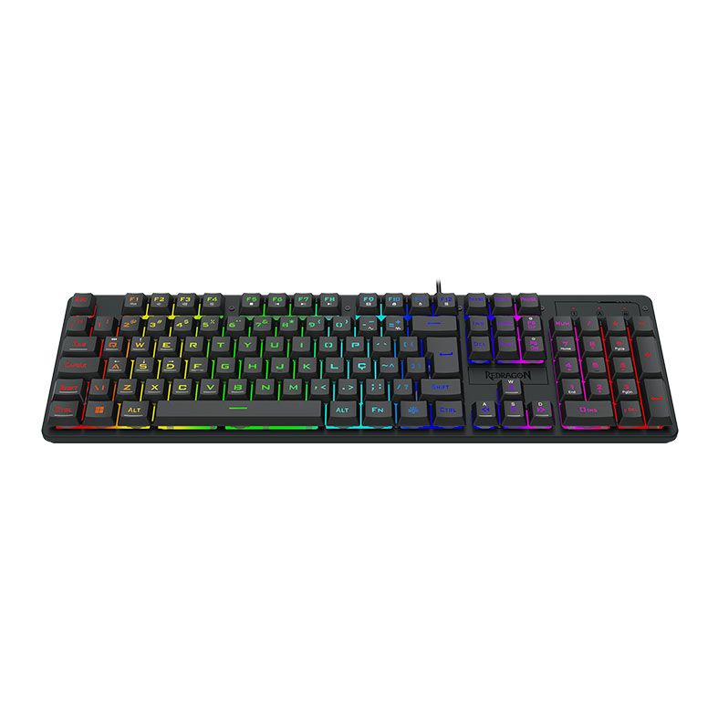 Teclado Gamer Redragon Netherbane, Rainbow, Preto, K521-R-PT