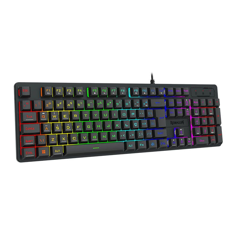 Teclado Gamer Redragon Netherbane, Rainbow, Preto, K521-R-PT