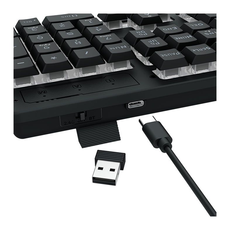 Teclado Gamer Redragon Netherbane Pro, RGB, ABNT2, Wireless, Preto, K521RGB-KS-PT