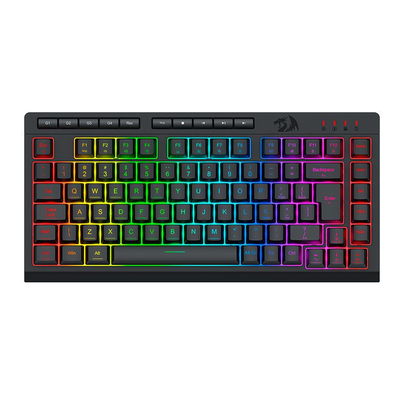 Teclado Membrana Redragon Crescent, RGB, 75%, USB, Preto, K524-RGB-PT