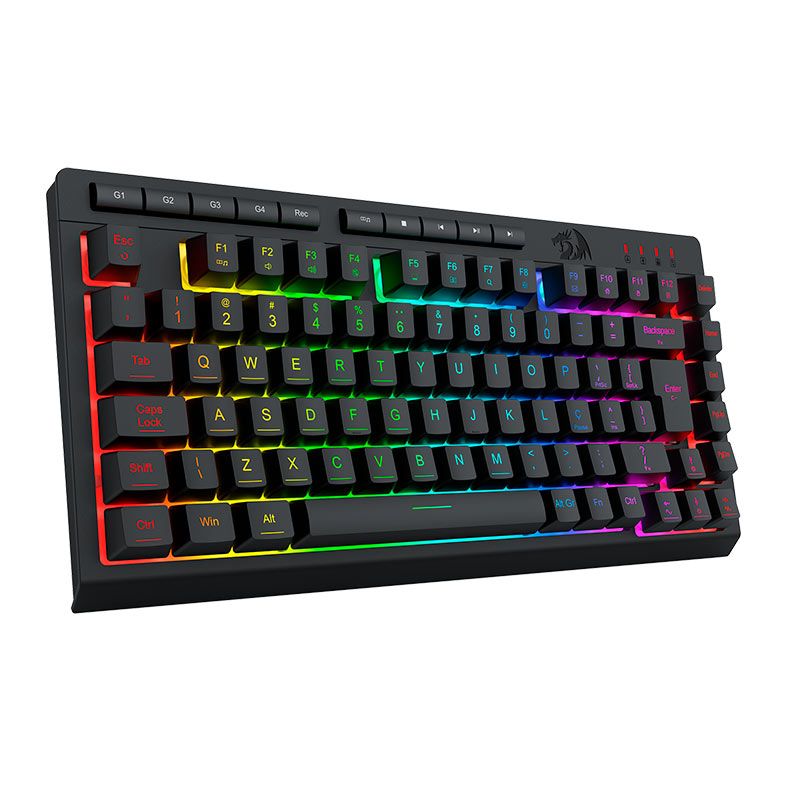 Teclado Membrana Redragon Crescent, RGB, 75%, USB, Preto, K524-RGB-PT