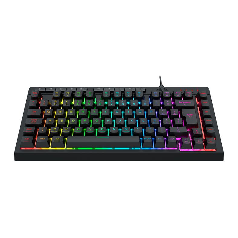 Teclado Membrana Redragon Crescent, RGB, 75%, USB, Preto, K524-RGB-PT