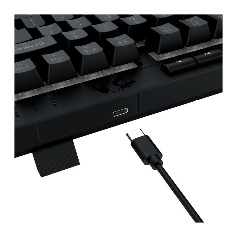Teclado Membrana Redragon Crescent, RGB, 75%, USB, Preto, K524-RGB-PT