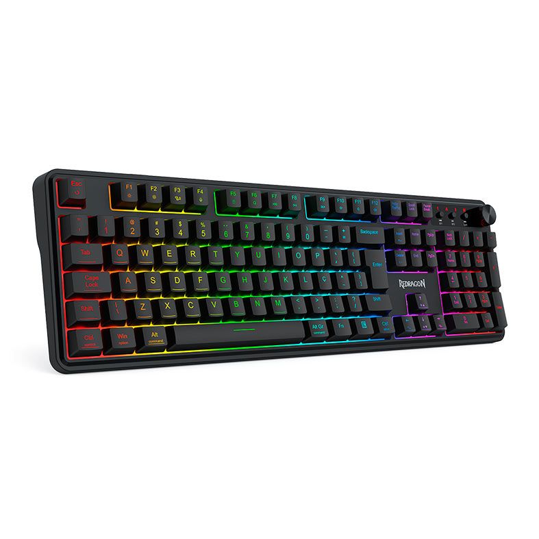 Teclado Membrana Gamer Redragon Crescent 75 Pro, RGB, 75%, Tri-Mode, Preto, K524RGB-PRO