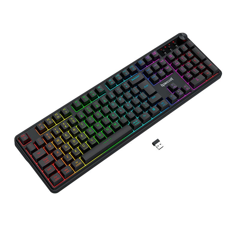 Teclado Membrana Gamer Redragon Crescent 75 Pro, RGB, 75%, Tri-Mode, Preto, K524RGB-PRO