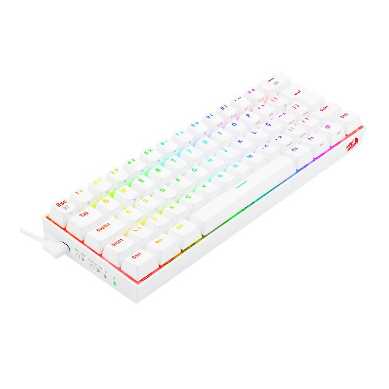Teclado Mecanico Gamer Redragon Draconic PRO, RGB, ABNT2 60%, Switch Marrom, Branco, K530W-RGB-PRO (PT-BROWN)