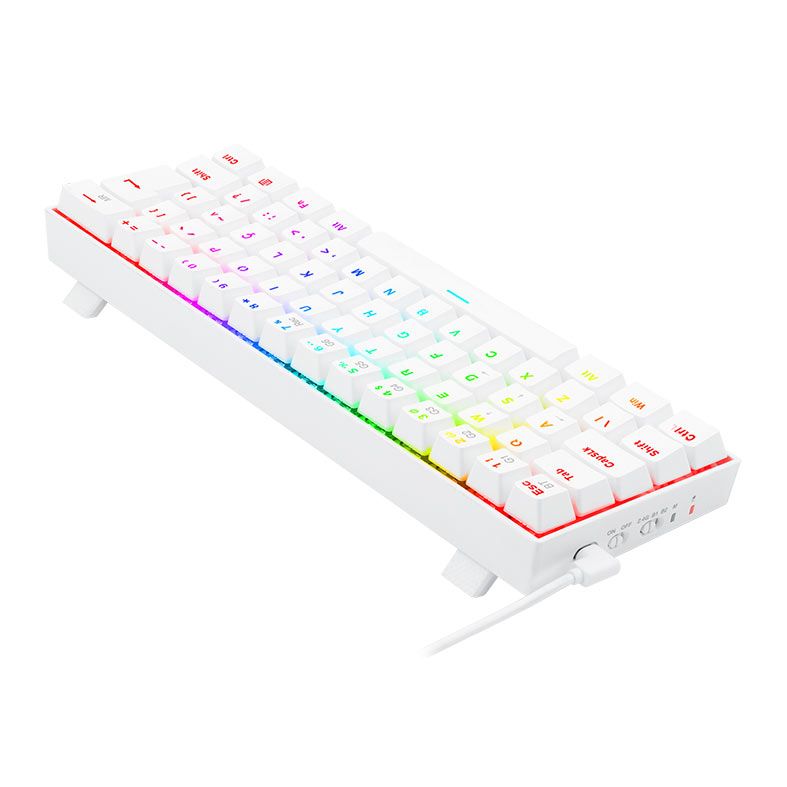 Teclado Mecanico Gamer Redragon Draconic PRO, RGB, ABNT2, Switch Vermelho, Branco, K530W-RGB-PRO (PT-RED)