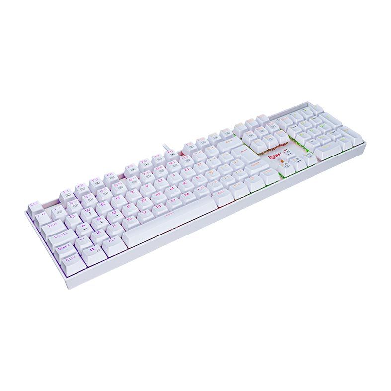 Teclado Mecanico Redragon Mitra Lunar White RGB Switch Blue, K551W-RGB-PT-BLUE