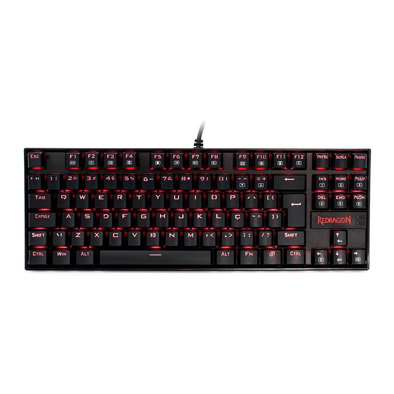 Teclado Mecanico Redragon Kumara Led Vermelho Switch Black, K552-2-PT-BLACK