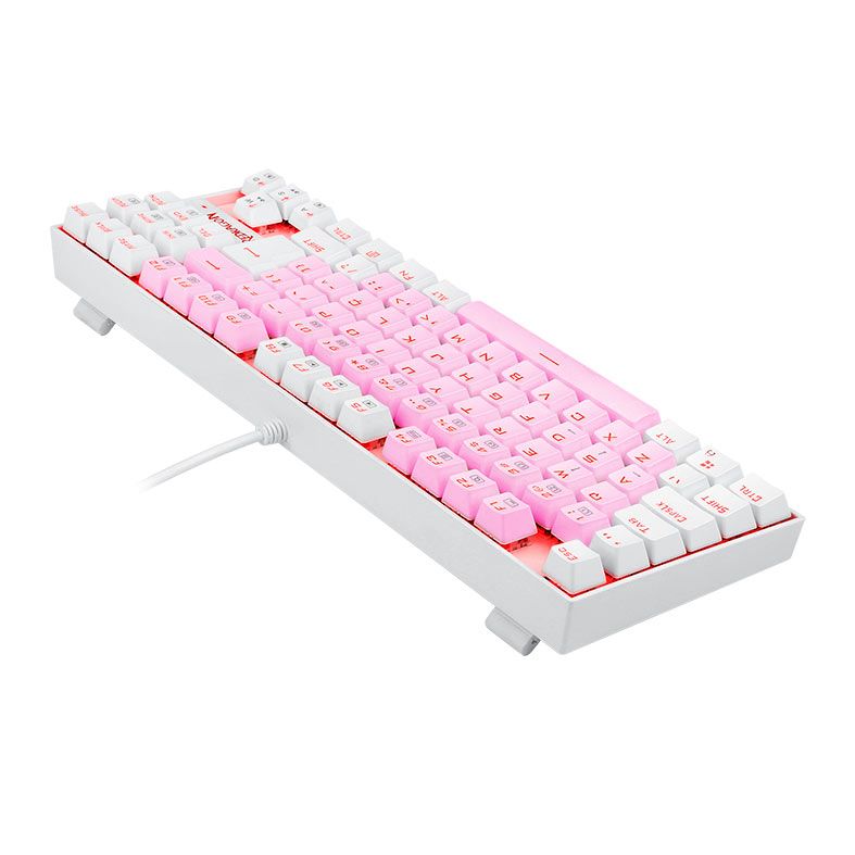 Teclado Mecanico Redragon Kumara, Led Vermelho, Switch Azul, Rosa e Branco, K552PW-PT-BLUE