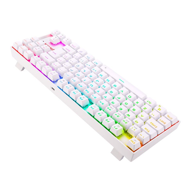 Teclado Mecanico Redragon Kumara Pro, RGB, Wireless, Switch Marrom, Branco, K552RGB-BRS-W-PRO