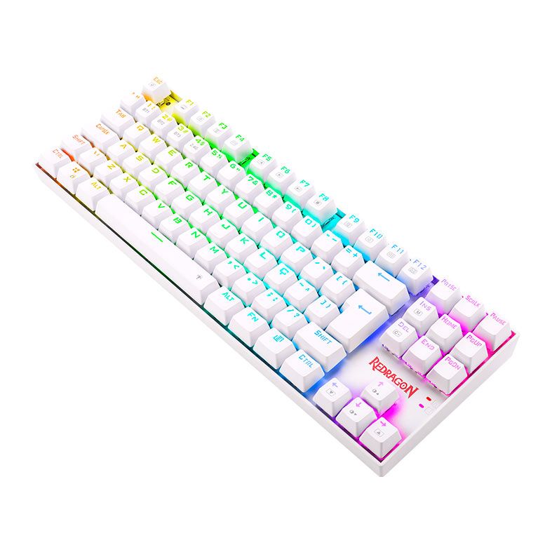 Teclado Mecanico Redragon Kumara Pro, RGB, Wireless, Switch Marrom, Branco, K552RGB-BRS-W-PRO