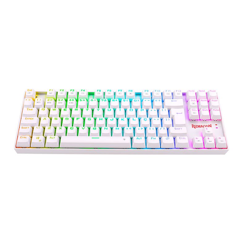 Teclado Mecanico Redragon Kumara Pro, RGB, Wireless, Switch Marrom, Branco, K552RGB-BRS-W-PRO