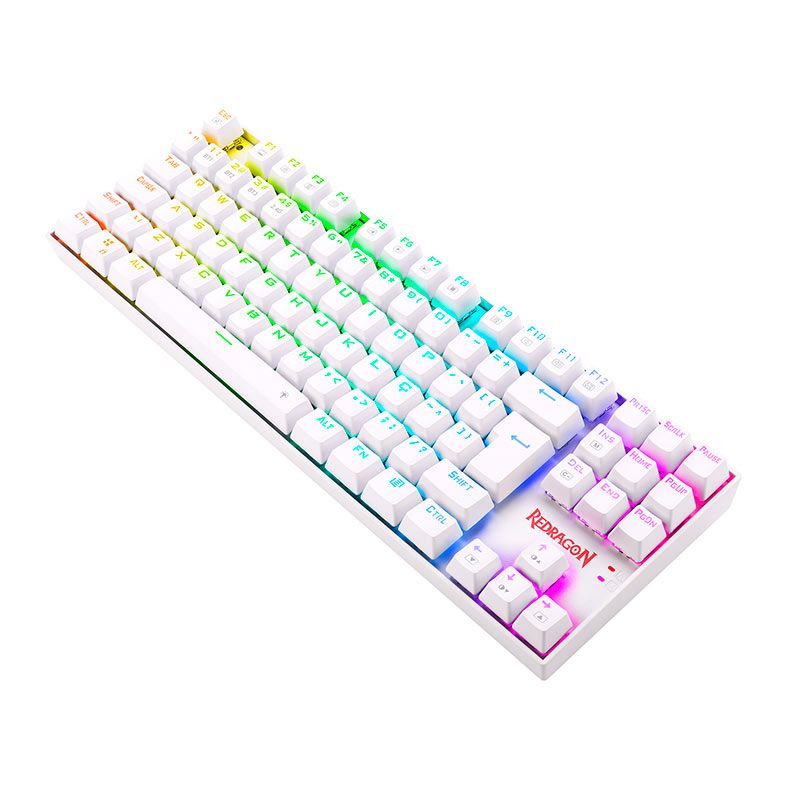 Teclado Mecanico Redragon Kumara Pro, RGB, ABNT2, Wireless, Switch Vermelho, Branco, K552RGB-BRS-W-PT-RED