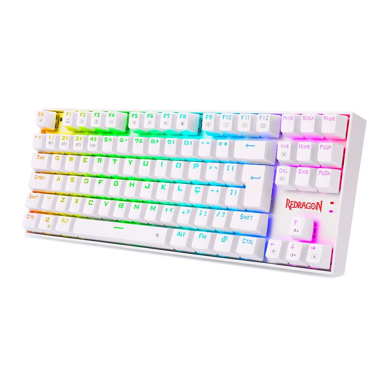 Teclado Mecanico Redragon Kumara Pro, RGB, ABNT2, Wireless, Switch Vermelho, Branco, K552RGB-BRS-W-PT-RED