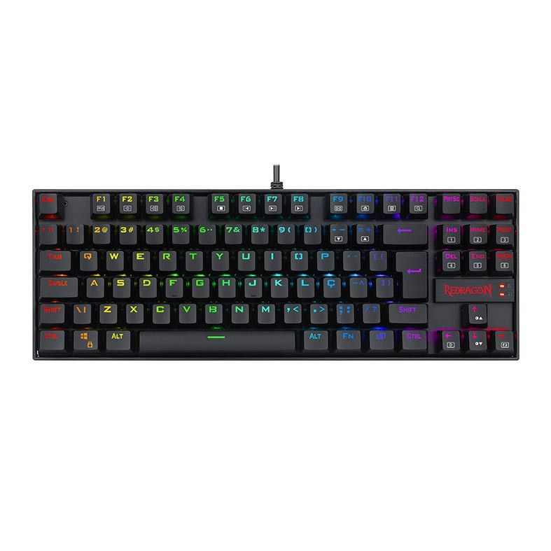 Teclado Magnetico Gamer Redragon Kumara Pro, RGB, Switch Marrom, Preto, K552RGB-PRO-PT-BROWN