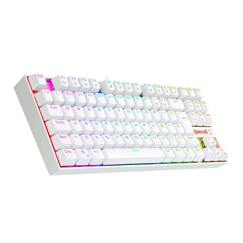 Teclado Magnetico Gamer Redragon Kumara Pro, RGB, Switch Vermelho, Branco, K552W-RGB-PRO-PT-RED