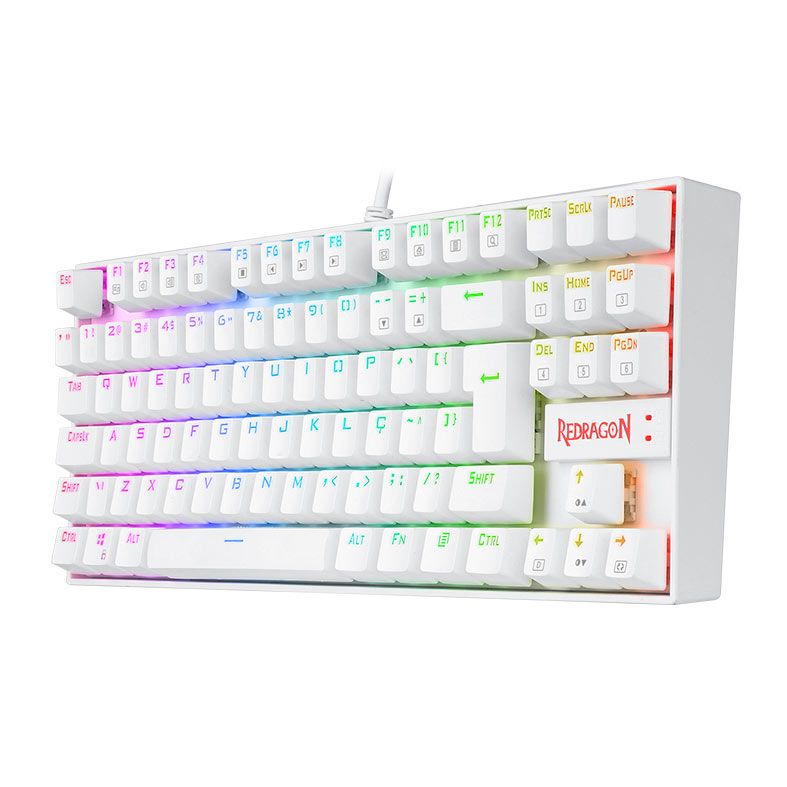 Teclado Magnetico Gamer Redragon Kumara Pro, RGB, Switch Vermelho, Branco, K552W-RGB-PRO-PT-RED
