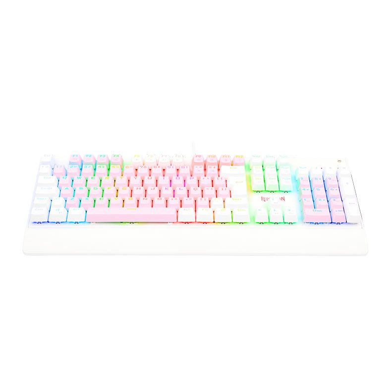 Teclado Mecanico Redragon Kala, RGB, ABNT2, Switch Azul, Rosa e Branco, K557PW-RGB-PT-BLUE