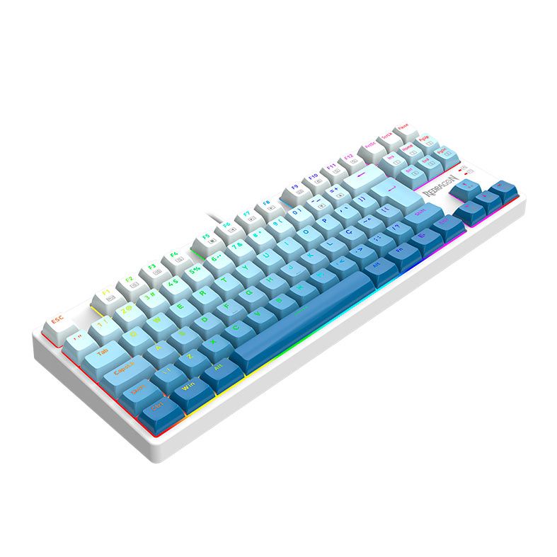Teclado Mecanico Gamer Redragon Daksa, RGB, Switch Brown, Branco e Azul, K576GB-RGB-PT-BROWN