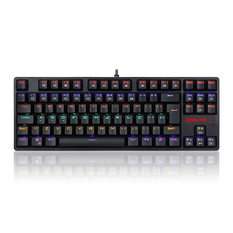 Teclado Mecanico Redragon Daksa Rainbow Switch Marrom, K576R-1 PT-BROWN
