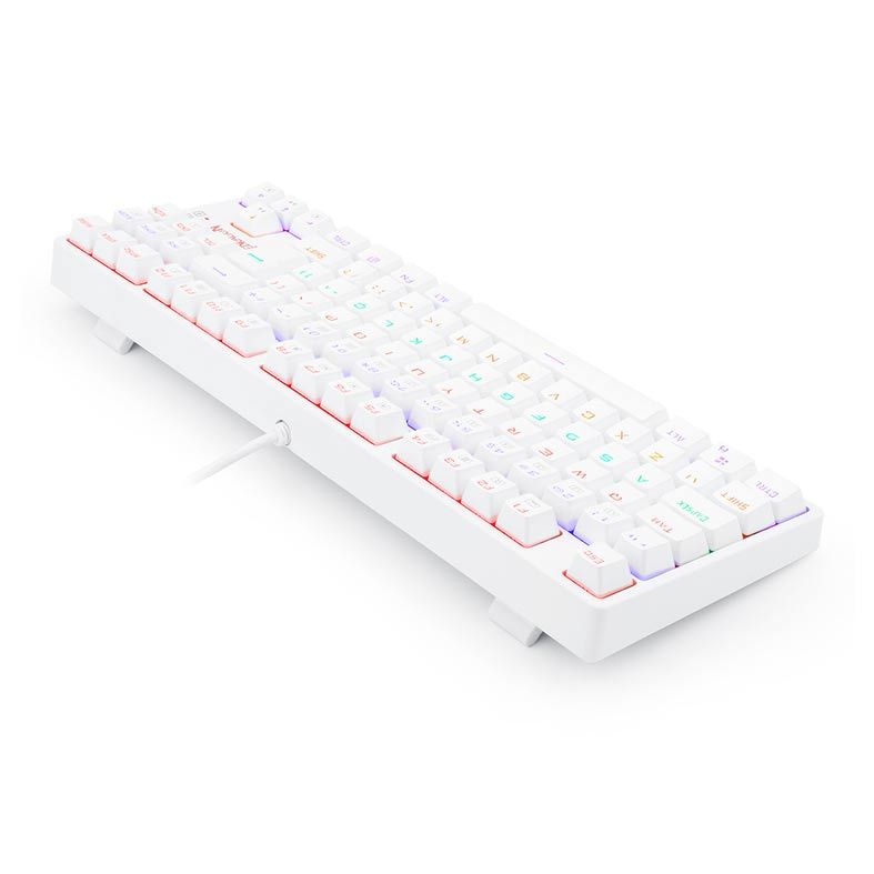 Teclado Mecanico Gamer Redragon Daksa, Rainbow, ABNT2, Switch Marrom, Lunar White, K576W-R-PT-BROWN
