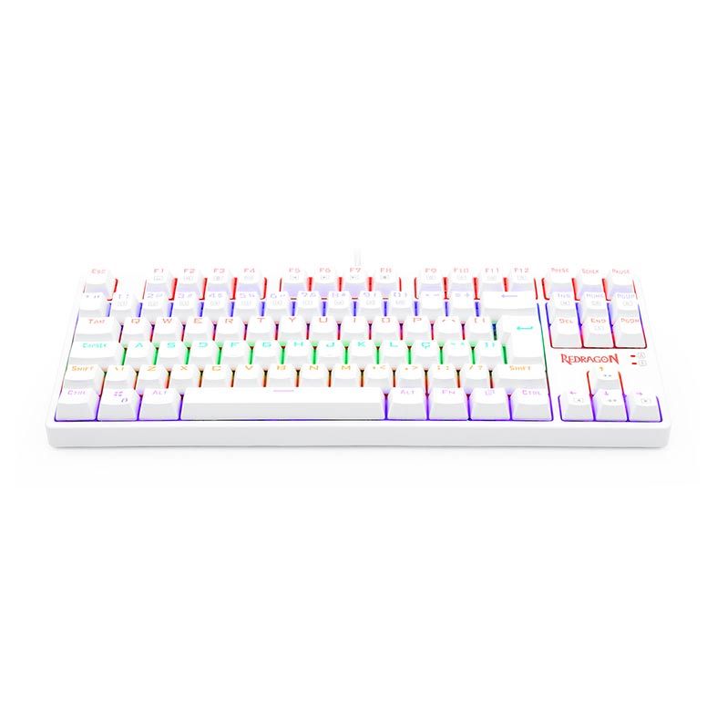 Teclado Mecanico Gamer Redragon Daksa, Rainbow, ABNT2, Switch Vermelho, Lunar White, K576W-R-PT-RED