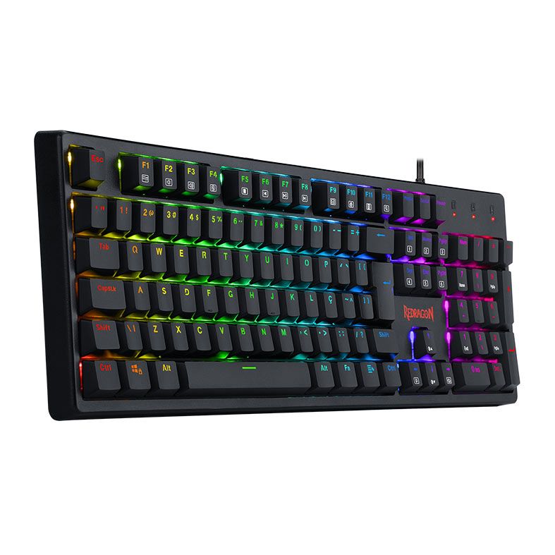 Teclado Mecanico Redragon Kama, RGB, ABNT2, Switch Azul, Preto, K578-RGB