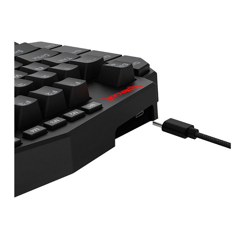 Teclado Mecanico Redragon Diti One Hand, RGB, Switch UltraMag JadeNoir, USB-C, Preto, K585RGB-M
