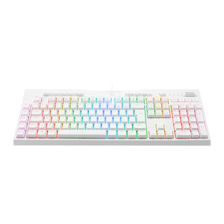 Teclado Opto-Mecanico Redragon Brahma PRO, RGB, Switch Azul, Branco, K586W-RGB-PRO-PT-BLUE