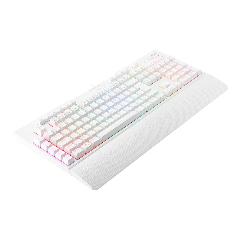 Teclado Opto-Mecanico Redragon Brahma PRO, RGB, Switch Marrom, Branco, K586W-RGB-PRO-PT-BROWN