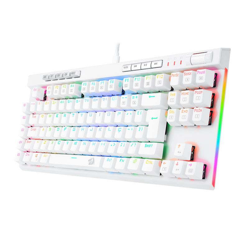 Teclado Mecanico Gamer Redragon Magic-Wand Pro, RGB, Switch Azul, Branco, K587W-RGB-PRO BLUE