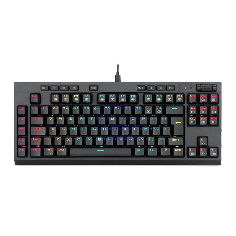 Teclado Opto-Mecanico Redragon BroadSword PRO, RGB, ABNT2, Switch Vermelho, K588RGB-PRO-PT-RED
