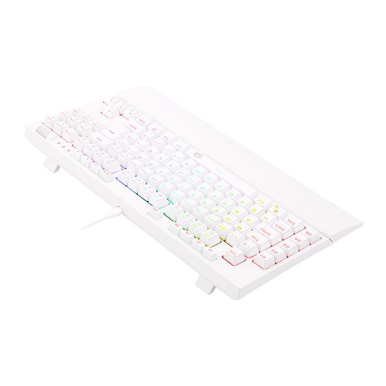 Teclado Mecanico Gamer Redragon Broadsword Pro, RGB, ABNT, Switch Marrom, Branco, K588W-RGB-PRO-PT-BROWN