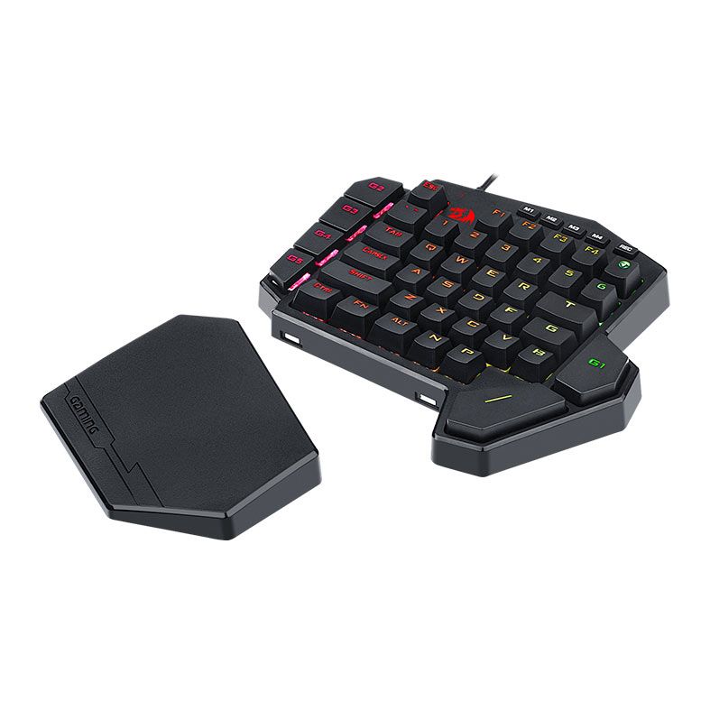Teclado Mecanico Gamer Redragon Ditix One-Handed, RGB, Switch Azul, Preto, K601-RGB