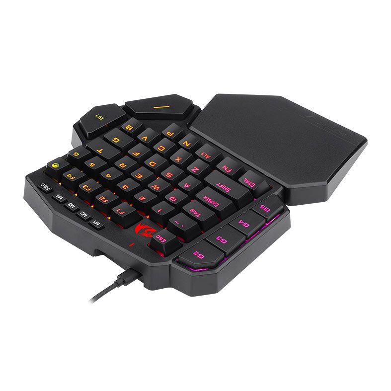 Teclado Mecanico Gamer Redragon Ditix One-Handed, RGB, Switch Azul, Preto, K601-RGB