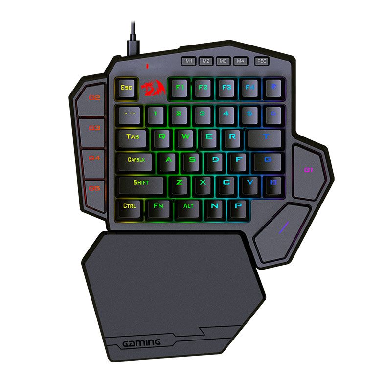 Teclado Mecanico Gamer Redragon Ditix One-Handed, RGB, Switch Azul, Preto, K601-RGB