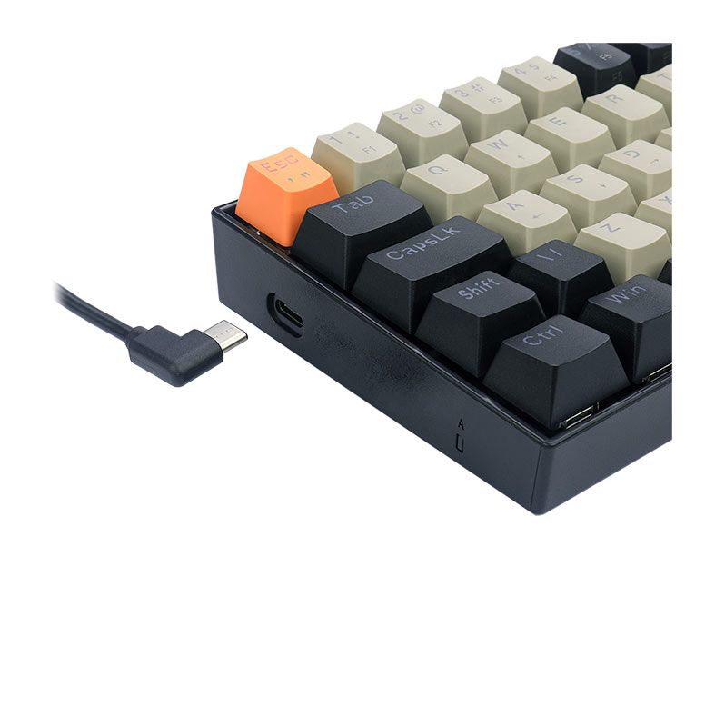 Teclado Mecanico Redragon Lakshmi Sunrise, Led Branco, ABNT2, Switch Marrom, K606-OG-GY-BK