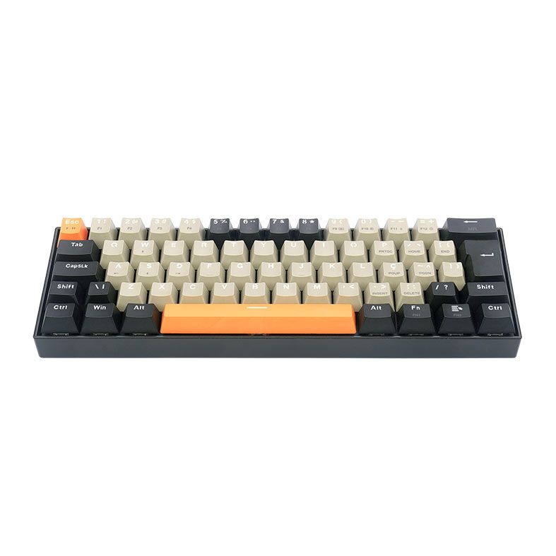 Teclado Mecanico Redragon Lakshmi Sunrise, Led Branco, ABNT2, Switch Marrom, K606-OG-GY-BK
