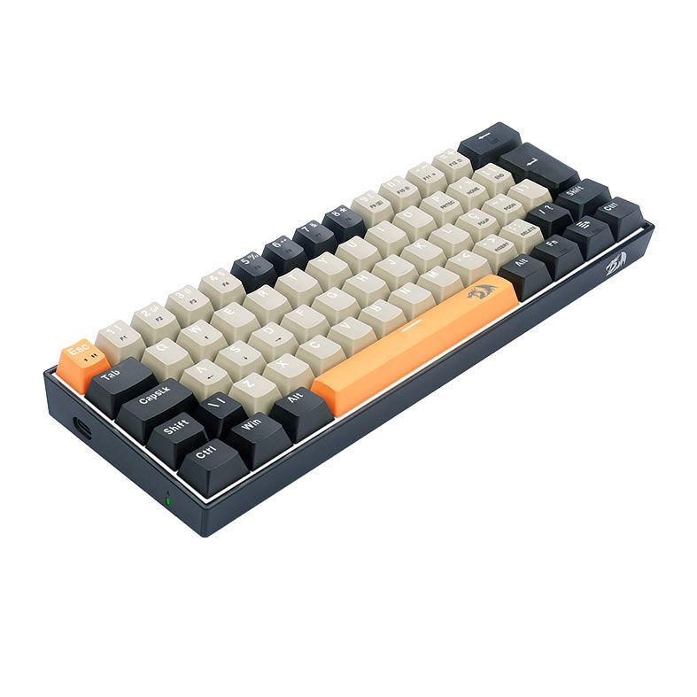 Teclado Mecanico Redragon Lakshmi Sunrise, Led Branco, ABNT2, Switch Marrom, K606-OG-GY-BK