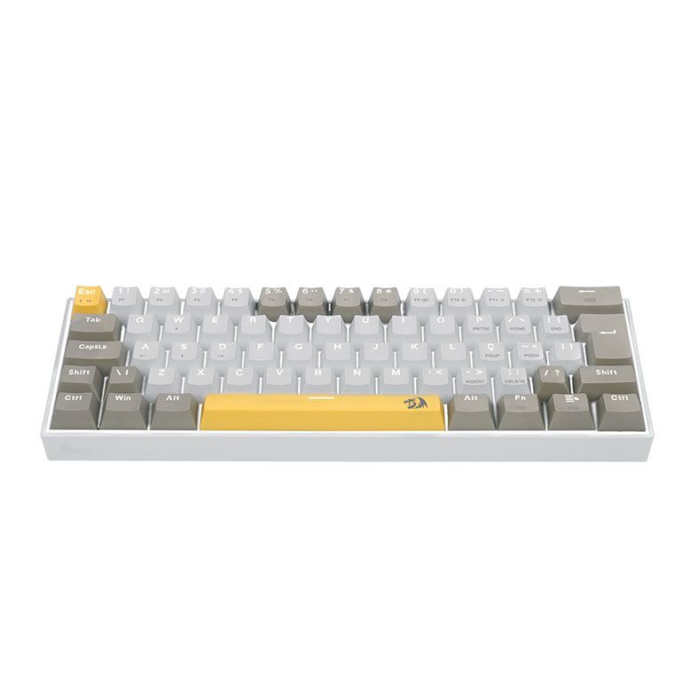 Teclado Mecanico Redragon Lakshmi Daylight, Led Branco, ABNT2, Switch Marrom, K606-YL-WT-GY