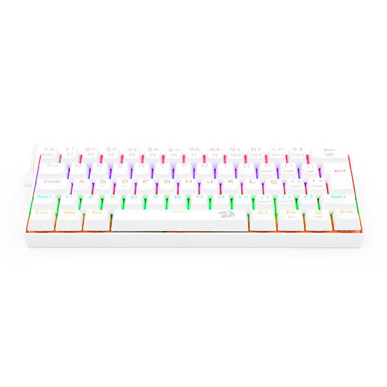 Teclado Mecanico Redragon Lakshmi Rainbow Abnt2 Switch Vermelho Lunar White K606w R Pt Red 3632